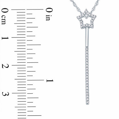 0.1 CT. T.W. Natural Diamond Magic Wand Pendant in 10K White Gold