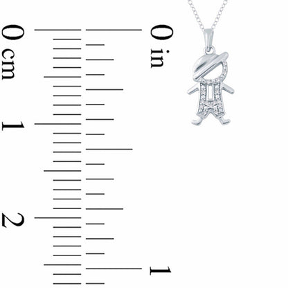 0.05 CT. T.W. Natural Diamond Little Boy Pendant in Sterling Silver