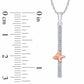 0.05 CT. T.W. Natural Diamond Butterfly Bar Pendant in Sterling Silver and 10K Rose Gold