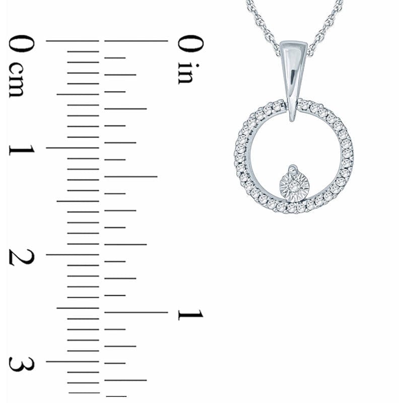 0.1 CT. T.W. Natural Diamond Circle Pendant in Sterling Silver