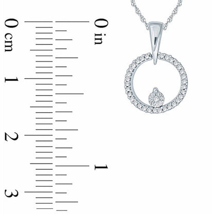 0.1 CT. T.W. Natural Diamond Circle Pendant in Sterling Silver