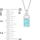 Emerald-Cut Lab-Created Blue Opal and White Sapphire Pendant in Sterling Silver