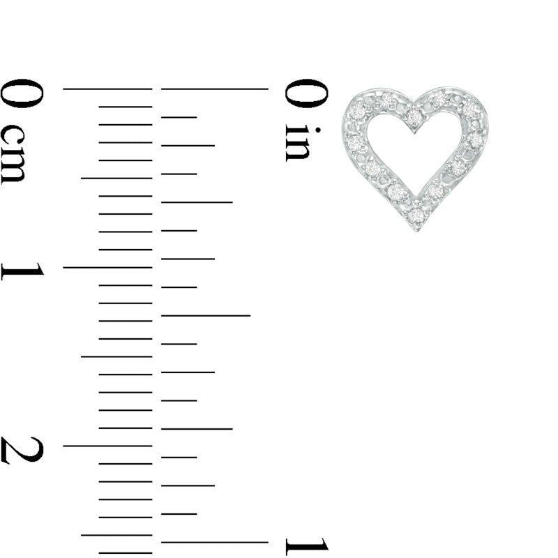 0.05 CT. T.W. Diamond Heart and Heartbeat Mismatch Stud Earrings in Sterling Silver