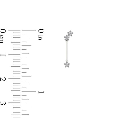 0.33 CT. T.W. Diamond Triple Star Drop Earrings in 10K White Gold