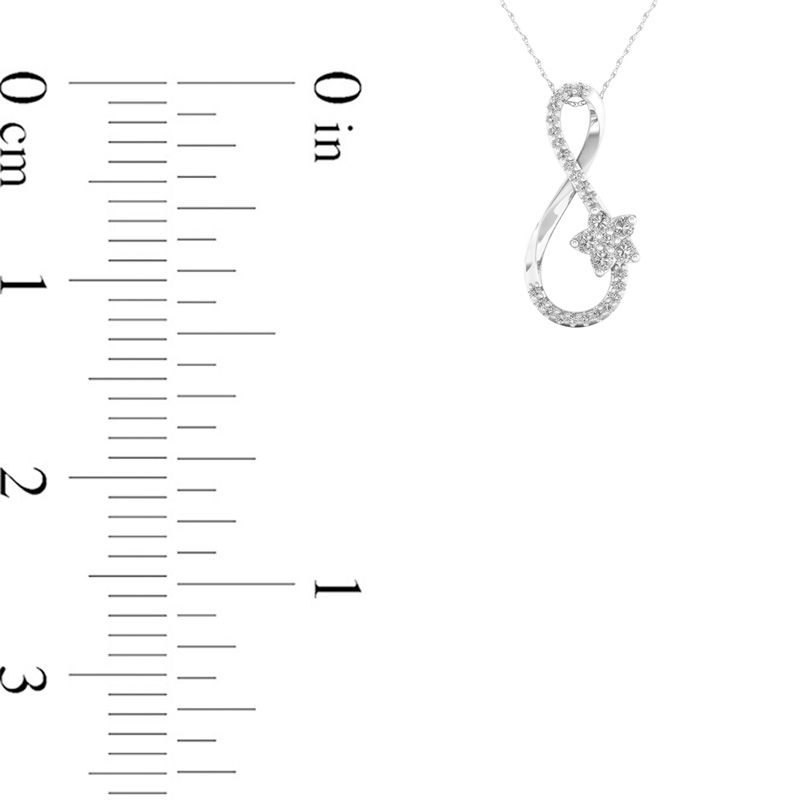 0.2 CT. T.W. Natural Diamond Star Infinity Pendant in 10K White Gold