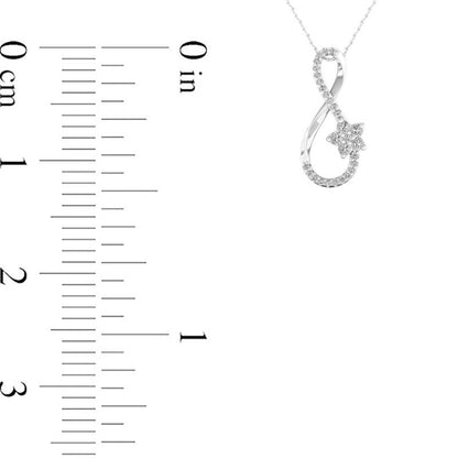 0.2 CT. T.W. Natural Diamond Star Infinity Pendant in 10K White Gold