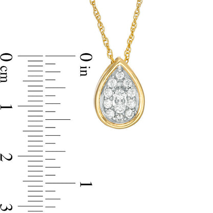 0.33 CT. T.W. Composite Natural Diamond Teardrop Pendant in 10K Yellow Gold