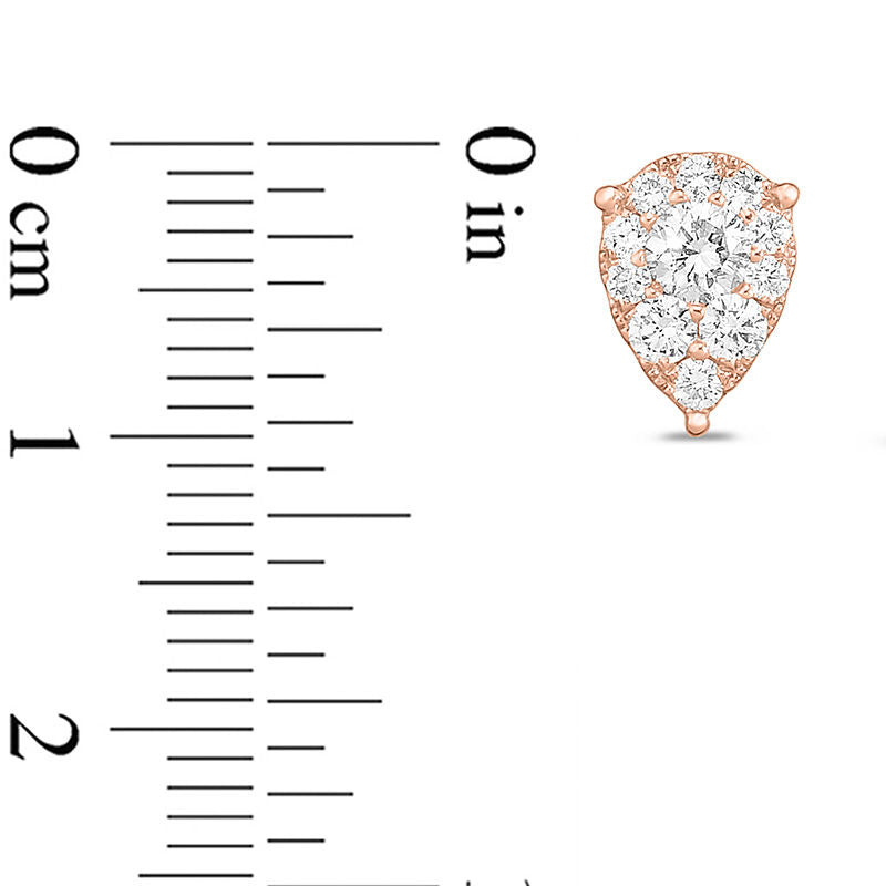 0.38 CT. T.W. Diamond Teardrop Frame Stud Earrings in 10K Rose Gold