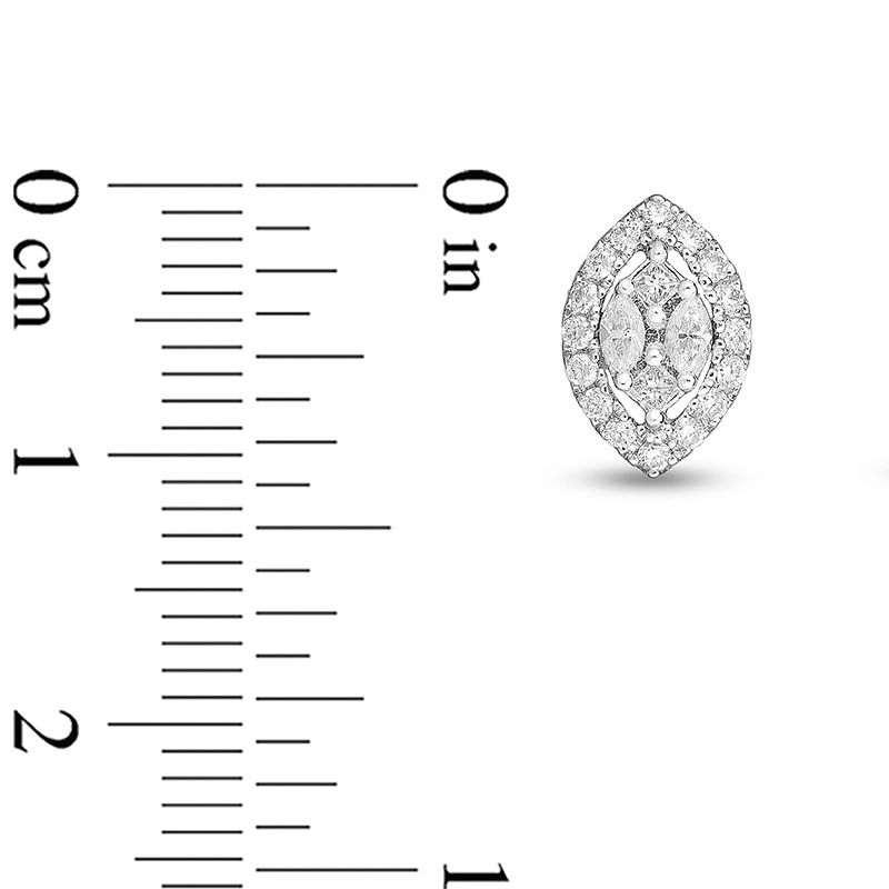 0.5 CT. T.W. Composite Diamond Marquise Frame Stud Earrings in 10K White Gold