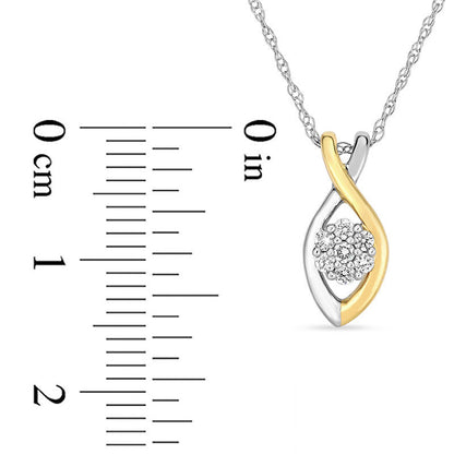 0.1 CT. T.W. Composite Natural Diamond Twist Pendant in 10K Two-Tone Gold