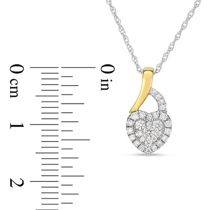 0.17 CT. T.W. Composite Natural Diamond Heart Pendant in 10K Two-Tone Gold