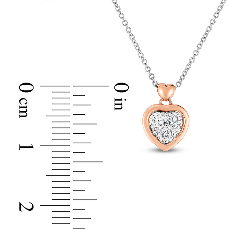 0.17 CT. T.W. Composite Natural Diamond Heart Pendant in 10K Rose Gold