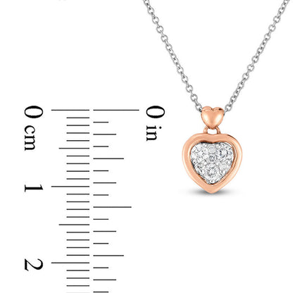 0.17 CT. T.W. Composite Natural Diamond Heart Pendant in 10K Rose Gold