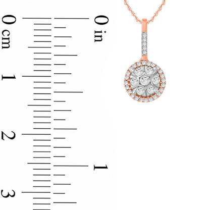 0.17 CT. T.W. Composite Natural Diamond Frame Pendant in 10K Rose Gold