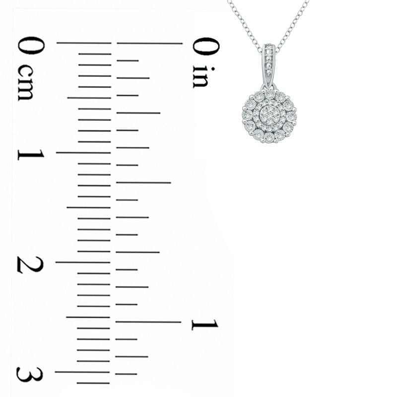 0.1 CT. T.W. Composite Natural Diamond Pendant in Sterling Silver
