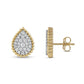 0.5 CT. T.W. Composite Diamond Beaded Teardrop Stud Earrings in 10K Gold