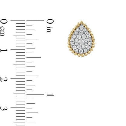 0.5 CT. T.W. Composite Diamond Beaded Teardrop Stud Earrings in 10K Gold