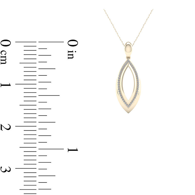 0.17 CT. T.W. Natural Diamond Open Marquise Pendant in 10K Yellow Gold