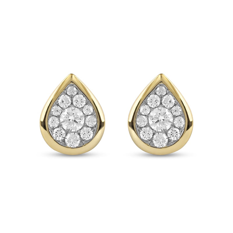 0.5 CT. T.W. Diamond Teardrop Frame Stud Earrings in 10K Gold