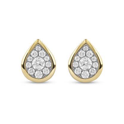 0.5 CT. T.W. Diamond Teardrop Frame Stud Earrings in 10K Gold
