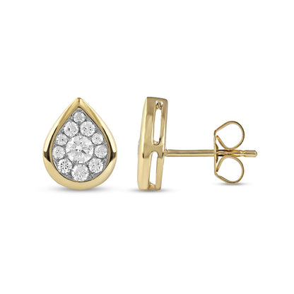 0.5 CT. T.W. Diamond Teardrop Frame Stud Earrings in 10K Gold