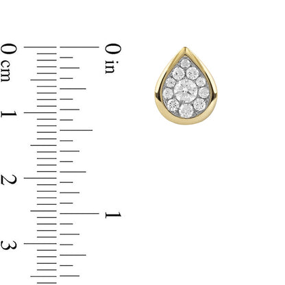 0.5 CT. T.W. Diamond Teardrop Frame Stud Earrings in 10K Gold