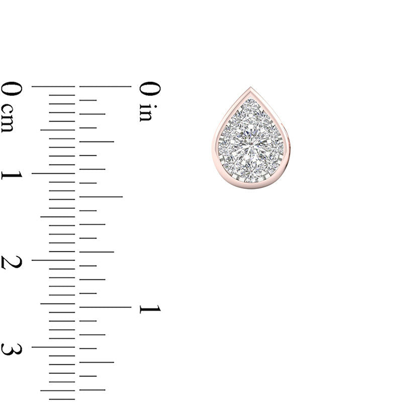 0.5 CT. T.W. Diamond Teardrop Frame Stud Earrings in 10K Rose Gold