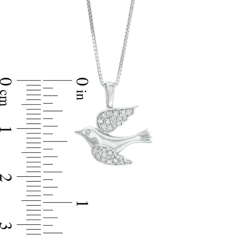 0.17 CT. T.W. Natural Diamond Dove Pendant in Sterling Silver