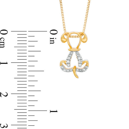 0.1 CT. T.W. Natural Diamond Dog Pendant in Sterling Silver with 18K Gold Plate
