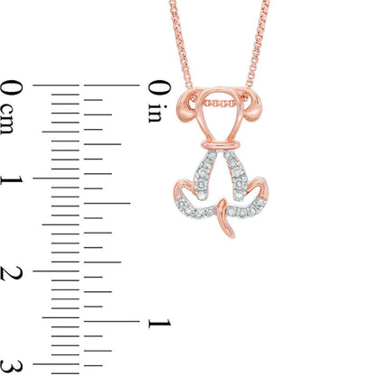 0.1 CT. T.W. Natural Diamond Dog Pendant in Sterling Silver with 18K Rose Gold Plate