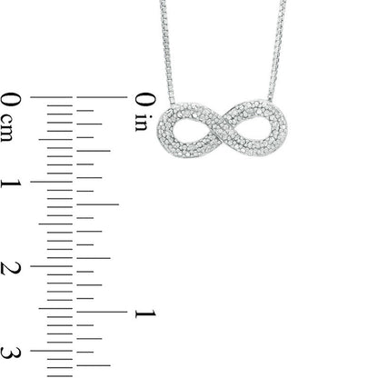0.05 CT. T.W. Natural Diamond Sideways Infinity Necklace in Sterling Silver