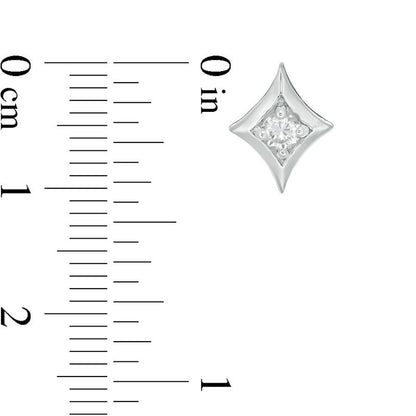 0.25 CT. T.W. Diamond Solitaire Star Stud Earrings in 10K White Gold
