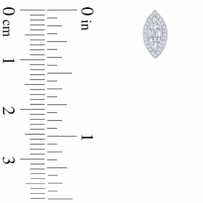 0.17 CT. T.W. Composite Diamond Marquise Frame Stud Earrings in 10K White Gold