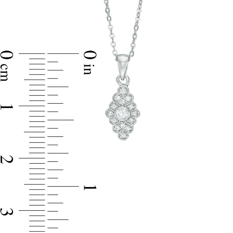 0.13 CT. T.W. Natural Diamond Kite Pendant in 10K White Gold