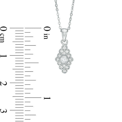 0.13 CT. T.W. Natural Diamond Kite Pendant in 10K White Gold