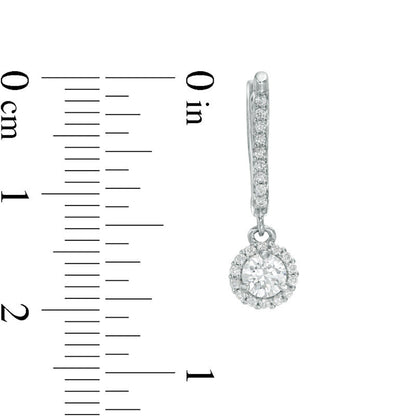 0.75 CT. T.W. Diamond Frame Drop Earrings in 10K White Gold