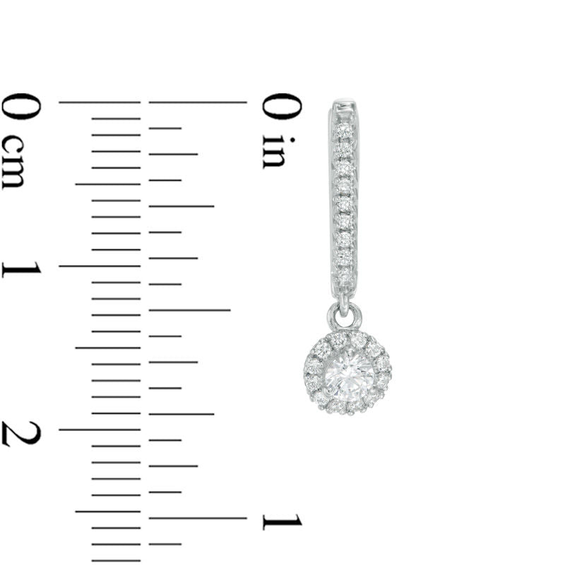 0.5 CT. T.W. Diamond Frame Drop Earrings in 10K White Gold