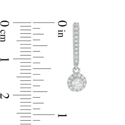0.5 CT. T.W. Diamond Frame Drop Earrings in 10K White Gold