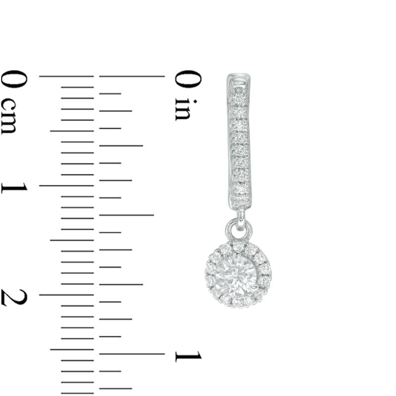 0.63 CT. T.W. Diamond Frame Drop Earrings in 10K White Gold