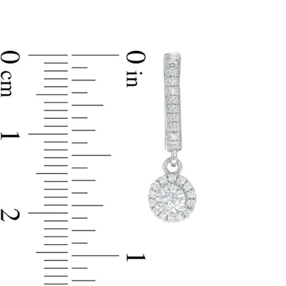 0.63 CT. T.W. Diamond Frame Drop Earrings in 10K White Gold