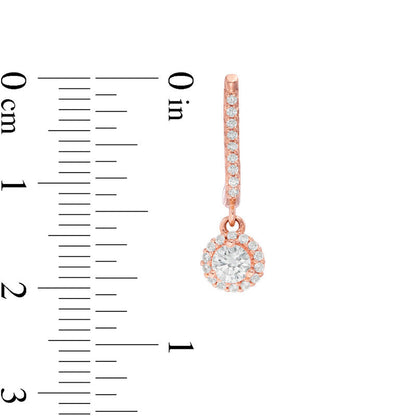 0.63 CT. T.W. Diamond Frame Drop Earrings in 10K Rose Gold