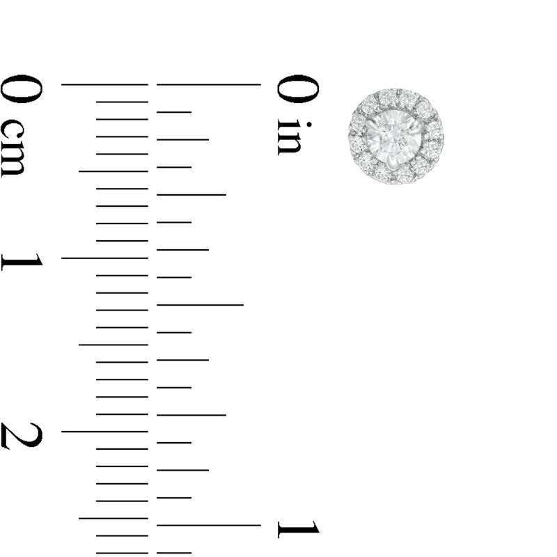 0.33 CT. T.W. Diamond Frame Stud Earrings in 10K White Gold