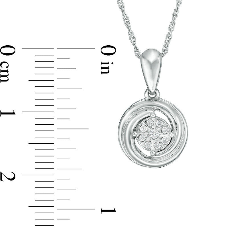 0.07 CT. T.W. Natural Diamond Swirl Pendant in Sterling Silver