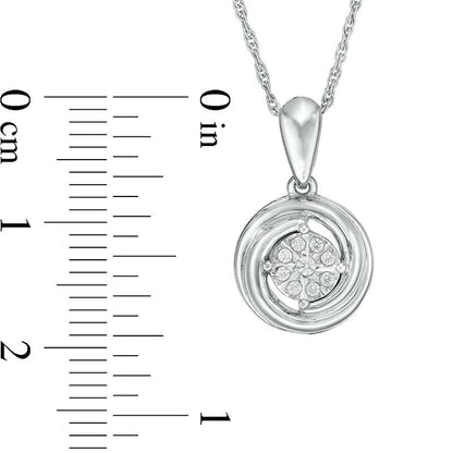 0.07 CT. T.W. Natural Diamond Swirl Pendant in Sterling Silver