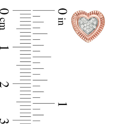 0.1 CT. T.W. Composite Diamond Heart Stud Earrings in 10K Rose Gold