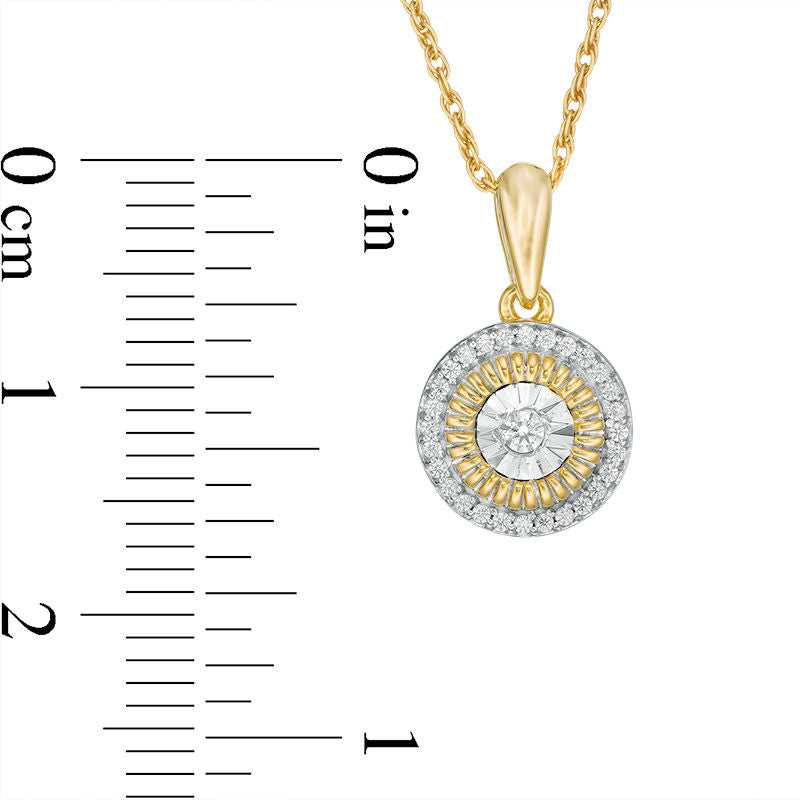 0.1 CT. T.W. Natural Diamond Frame Pendant in 10K Yellow Gold