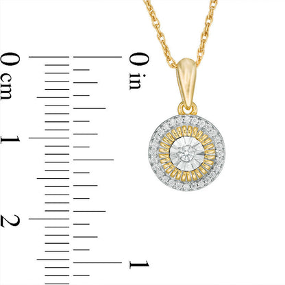 0.1 CT. T.W. Natural Diamond Frame Pendant in 10K Yellow Gold