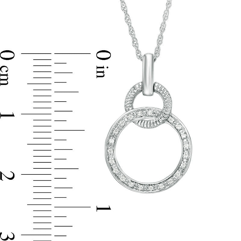 0.05 CT. T.W. Natural Diamond Interlocking Circles Pendant in Sterling Silver