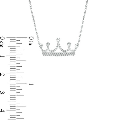 0.2 CT. T.W. Natural Diamond Crown Necklace in 10K White Gold
