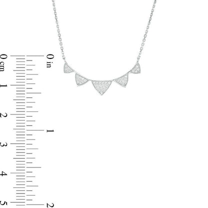 0.17 CT. T.W. Natural Diamond Graduated Triangle Necklace in 10K White Gold